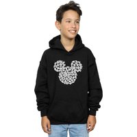 Disney Boy's Mickey Mouse Head Of Hands Hoodie in Black | Size: 9 Years