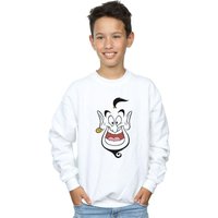 Disney Boy's Aladdin Genie Face Sweatshirt in White | Size: 7-8 Years