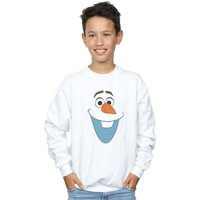 Disney Boy's Frozen Olaf Face Sweatshirt in White | Size: 7-8 Years