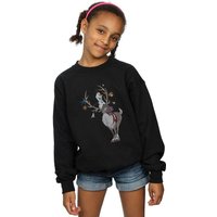 Disney Girl's Frozen Sven & Olaf Christmas Ornaments Sweatshirt in Black | Size: 5-6 Years