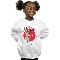 Disney Girl's Mulan Dragon Circle Sweatshirt in White | Size: 5-6 Years