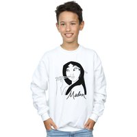 Disney Boy's Mulan Chopsticks Sweatshirt in White | Size: 12-13 Years