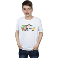 Star Wars Boy's Character Logo T-Shirt in White | Size: 5-6 Years