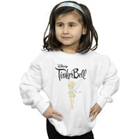 Disney Girl's Tinker Bell Flying Tink Sweatshirt in White | Size: 7-8 Years
