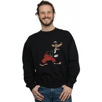 Disney Men's Three Little Pigs Big Bad Wolf Sweatshirt in Black | Size: Small