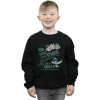 Disney Boy's Three Little Pigs Who´s Afraid Of The Big Bad Wolf Sweatshirt in Black | Size: 5-6 Years