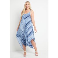 Saloos Women's Tie-Dye Print Relax Fit Dress in Navy | Size: 14