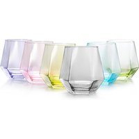 simpa Colour Diamond Shaped Glasses - 290ml - Set of 6
