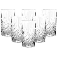 simpa Retro Style Highball Glasses - 365ml - Set of 6 in Clear