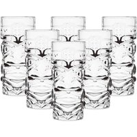 simpa Tiki Totem Highball Glasses - 410ml - Set of 6 in Clear