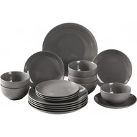 simpa 18PC Grey Glazed Ceramic Stoneware Dinner Set