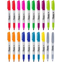 Sharpie Fine Point Assorted Rainbow Coloured Permanent Pens 20PC Multi Pack