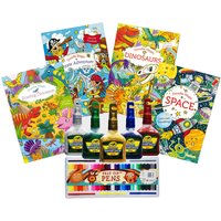 4PC Colouring Books & Felt Tip Pen Set Pack