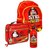 BBC International Men's The Stig Power Freaks Backpack, Lunch Bag & Bottle in Red