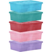 simpa 5PC Assorted Colour 32L Underbed Storage Box Set