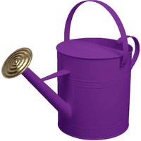 simpa 9 Litre Colour Metal Watering Can with Brass Rose in Purple