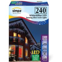 simpa 240 LED / 6M Multi-Action Indoor/Outdoor Icicle Lights in Blue