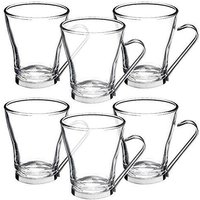 Lucenté 6 Urban Living Glass Espresso Coffee Cups 220ml in Clear
