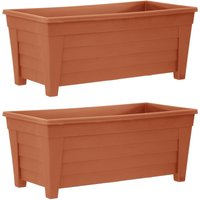 simpa Grosvenor Plastic Trough Planter 55cm Length in Brown