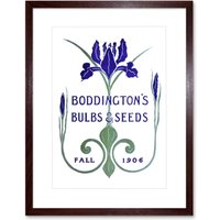 Artery8 Wall Art Print Boddingtons Seeds Bulbs Fall 1906 Artwork Framed 9X7 Inch in Brown | Size: W7" x H9"