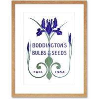 Artery8 Wall Art Print Boddingtons Seeds Bulbs Fall 1906 Artwork Framed 9X7 Inch in Beige | Size: W7" x H9"