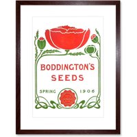 Artery8 Wall Art Print Boddingtons Seeds Spring 1906 Artwork Framed 9X7 Inch in Brown | Size: W7" x H9"