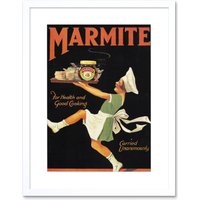 Artery8 Wall Art Print Food Spread British Health Artwork Framed 9X7 Inch in White | Size: W7" x H9"