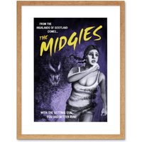 Artery8 Wall Art Print Movie Film Mock-Up Midgies Scotland Artwork Framed 9X7 Inch in Beige | Size: W7" x H9"