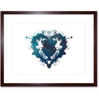 Artery8 Wall Art Print Ink Splat Thistle HeArtwork Framed 9X7 Inch in Brown | Size: W7" x H9"