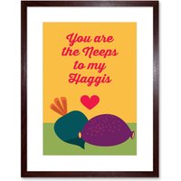Artery8 Wall Art Print Neeps To My Haggis Plates Artwork Framed 9X7 Inch in Brown | Size: W7" x H9"