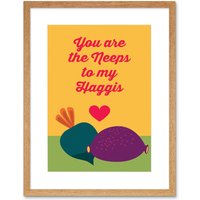 Artery8 Wall Art Print Neeps To My Haggis Plates Artwork Framed 9X7 Inch in Beige | Size: W7" x H9"