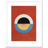 Artery8 Wall Art Print Hilma Af Klint Svanen Abstract Circles Artwork Framed 9X7 Inch in White | Size: W7" x H9"
