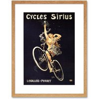 Artery8 Wall Art Print Sirius Cycles France Vintage Artwork Framed 9X7 Inch in Beige | Size: W7" x H9"