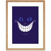 Artery8 Wall Art Print Cheshire Cat Alice Mad Artwork Framed 9X7 Inch in Beige | Size: W7" x H9"