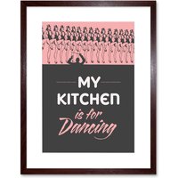 Artery8 Wall Art Print Kitchen Dancing Chorus Line Girls Hats Artwork Framed 9X7 Inch in Brown | Size: W7" x H9"