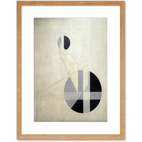 Artery8 Wall Art Print Moholy Nagy Composition A XX Abstract Artwork Framed 9X7 Inch in Beige | Size: W7" x H9"