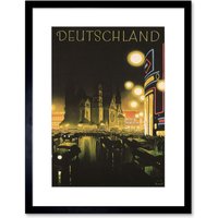 Artery8 Wall Art Print Berlin Germany Deutschland Travel Artwork Framed 9X7 Inch in Black | Size: W7" x H9"
