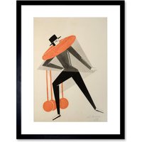 Artery8 Wall Art Print Aleksandra Exter Figure Sketch Artwork Framed 9X7 Inch in Black | Size: W7" x H9"