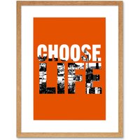 Artery8 Wall Art Print Choose Life Trainspotting Edinburgh Scotland Artwork Framed 9X7 Inch in Beige | Size: W7" x H9"