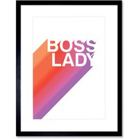 Artery8 Wall Art Print Boss Lady Strong Woman Artwork Framed 9X7 Inch in Black | Size: W7" x H9"
