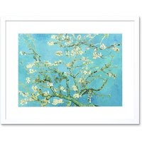 Artery8 Wall Art Print Van Gogh Branches With Almond Blossom 1890 Artwork Framed 9X7 Inch in White | Size: W7" x H9"