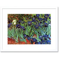 Artery8 Wall Art Print Van Gogh Irises Artwork Framed 9X7 Inch in White | Size: W7" x H9"