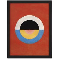 Artery8 Wall Art Print Hilma Af Klint Svanen Abstract Circles Large Framed Wall Décor Art in White | Size: W18" x H24"