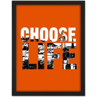 Artery8 Wall Art Print Choose Life Trainspotting Edinburgh Scotland Large Framed Wall Décor Art in Black | Size: W18" x H24"