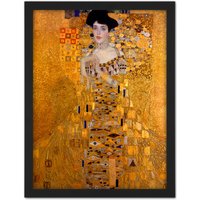 Artery8 Wall Art Print Klimt Portrait Adele Bloch Bauer Large Framed Wall Décor Art in Brown | Size: W18" x H24"