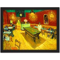 Artery8 Wall Art Print Van Gogh Night Cafe Large Framed Wall Dรฉcor Art in White | Size: W18" x H24"