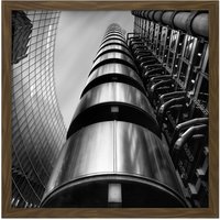 Artery8 Wall Art Print Warby Lloyds London Long Exposure City Photo Square Framed Picture 16X16 Inch in Brown | Size: W16" x H16"