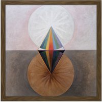 Artery8 Wall Art Print Hilma Af Klint Group IX Suw The Swan No 12 Abstract Square Framed Picture 16X16 Inch in Brown | Size: W16" x H16"