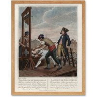 Artery8 Wall Art Print The Death of Robespierre Guillotine Execution French Revolution Vintage Art Framed in Light Oak | Size: W12" x H16"