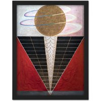 Artery8 Wall Art Print Hilma Af Klint Group X No 2 Altarpiece Abstract Large Framed Wall Décor Art in Light Oak | Size: W18" x H24"